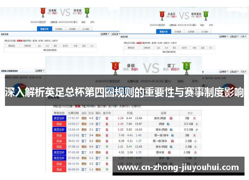 深入解析英足总杯第四圈规则的重要性与赛事制度影响
